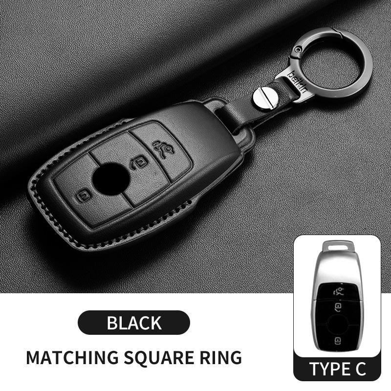 

Leather Car Key Case Cover For Mercedes Benz A C E S G Class Glc Cle Cla W177 W205 W213 W222 X167 Amg Car Keychain Accessories