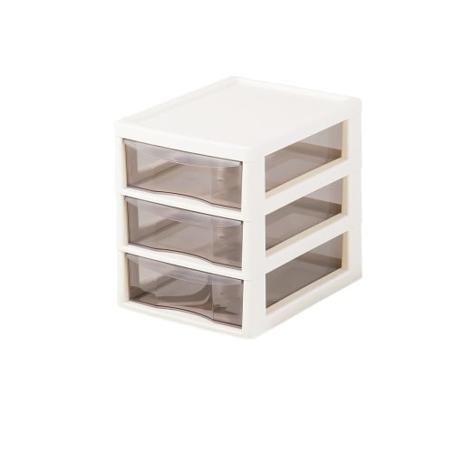 JEJ Astage "Apros" Document Case, A4 Size, 3 Deep Drawers, Ivory, 143004