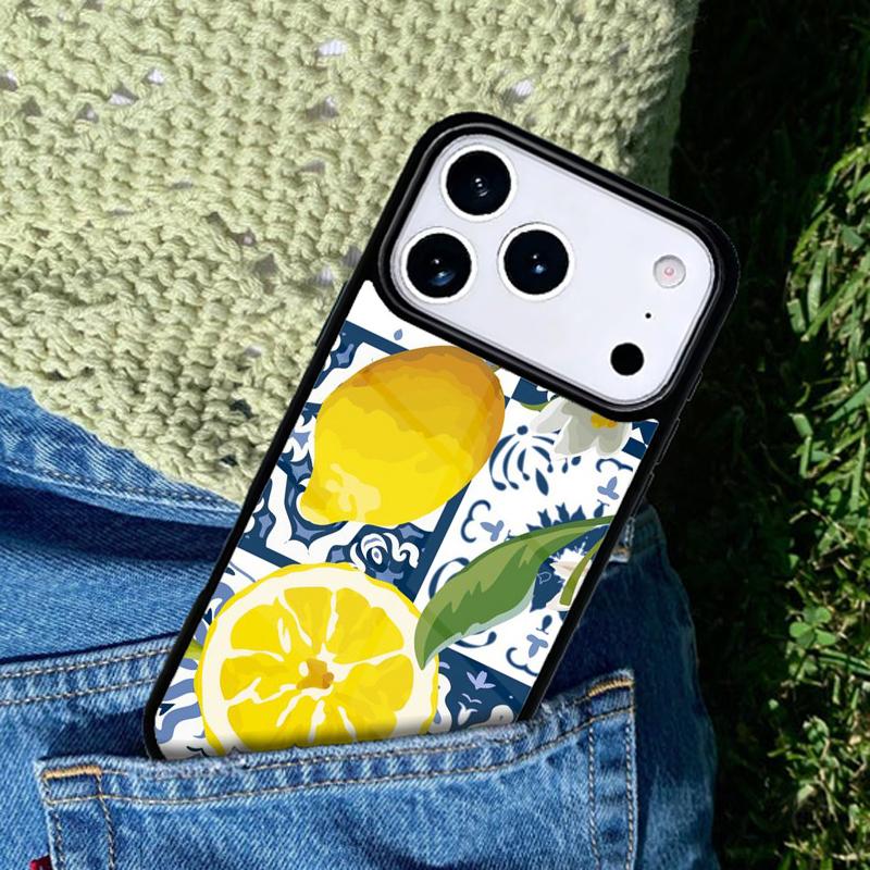 Mediterranean Lemon Soft Mobile Phone Case Compatible with IPhone 17 16 15 14 13 12 11Pro Max 17 Air Cover