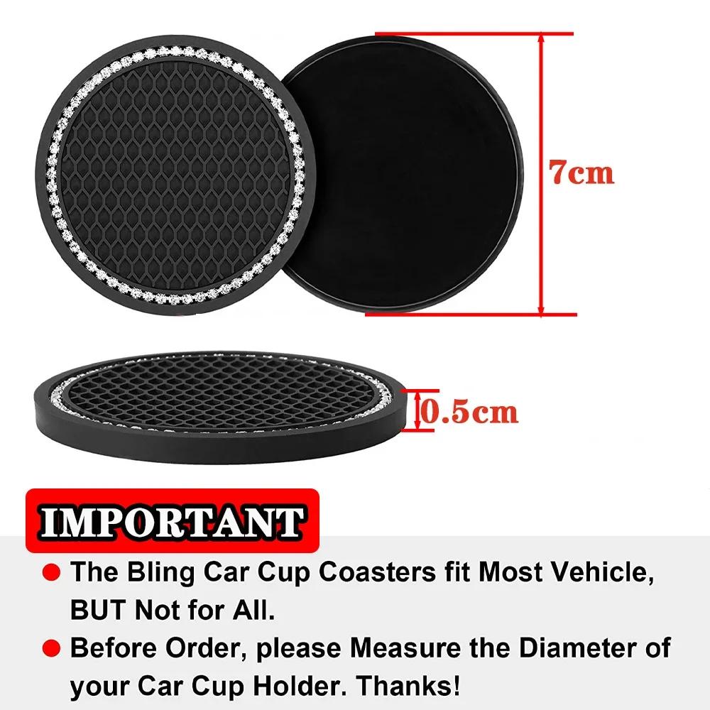 2pcs Car Coaster Water Cup Bottle Holder Anti-slip Pad Mat Silica Gel Waterproof For Interior Decoration Car Styling Accessories