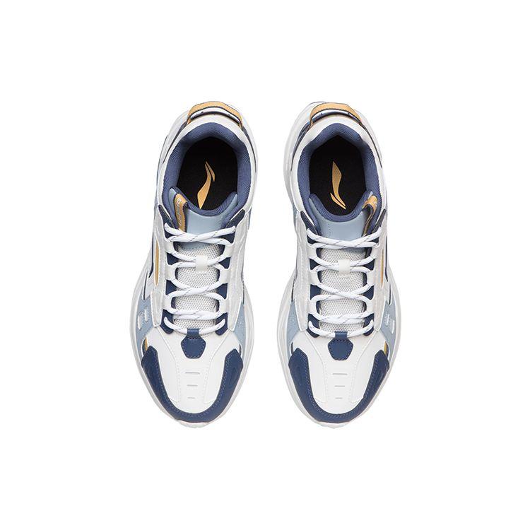 Li-Ning Non-Slip Wear-Resistant Lightweight Low-Top Sports Casual Shoes Men Sneakers White Blue AGCS417-3