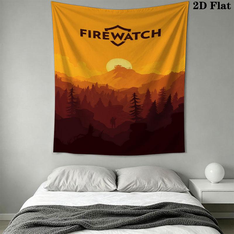 Firewatch Dawn Wall Hanging Printed Fabric Blanket Decorative Tapestries for Bedroom Living Room Home Decor