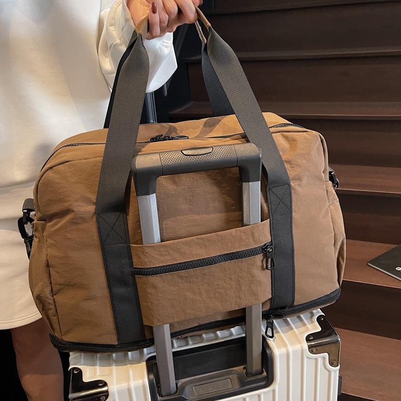 Folding Travel Bag Women'S Lightweight Large-Capacity Expandable Luggage Bag Fashion Portable Wet And Dry Separation Sports Fitness Bag