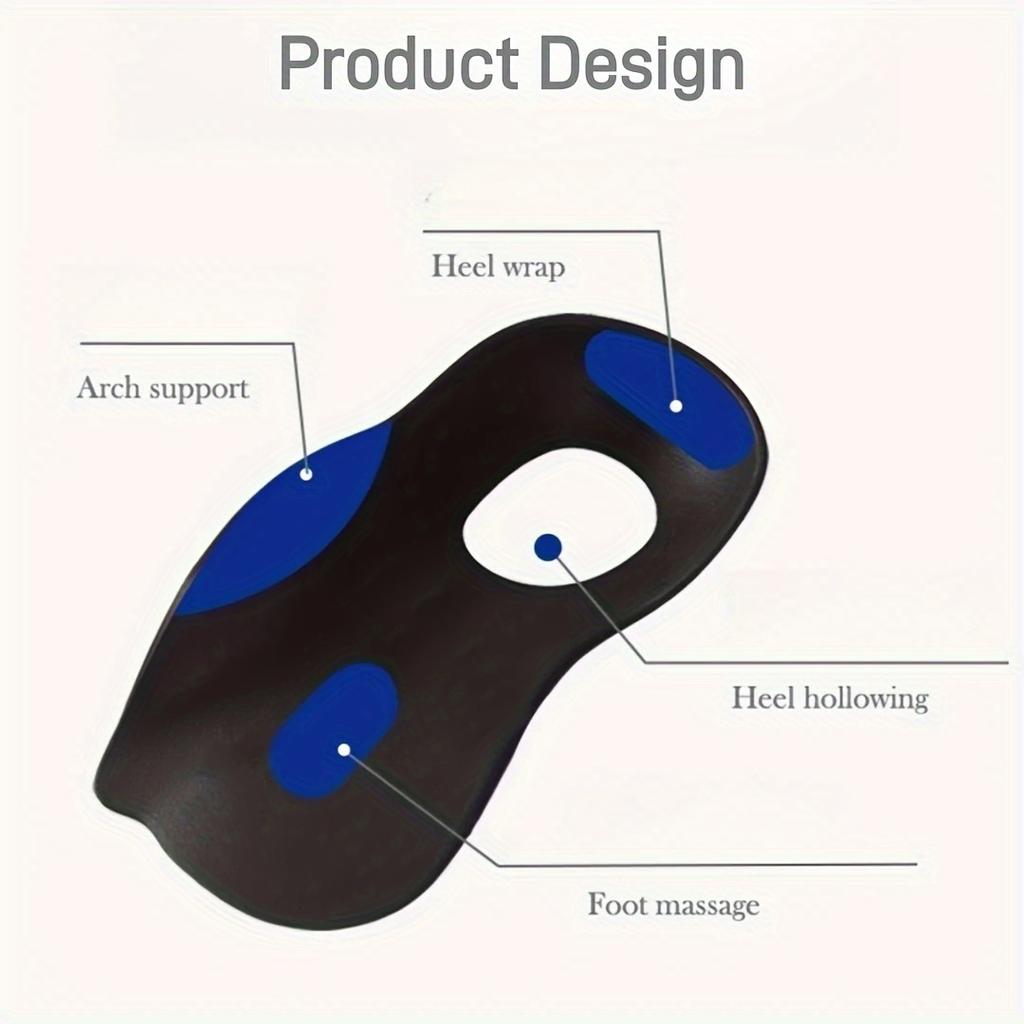 2pcs Plantar Support Insoles - Arch Support Cushions, Non-Slip Foot Pads for Flat Feet, Fallen Arches, Heels - Shoe Inserts for Running, Walking