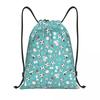 Soccer Football Pattern Bag Drawstring Backpack Sports Gym Sackpack Water Resistant Sports String Bags for Running