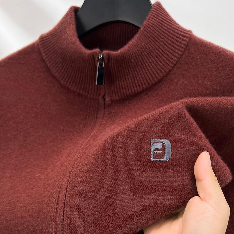 Men's 100% Pure Wool Zipper Cardigan Sweater