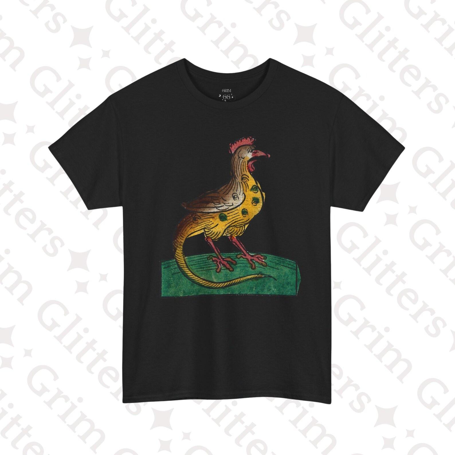 Cockerel T-Shirt: Ortus Sanitatis (1547) Many-Eyed Rooster, Renaissance Bestiary Unisex Tee S