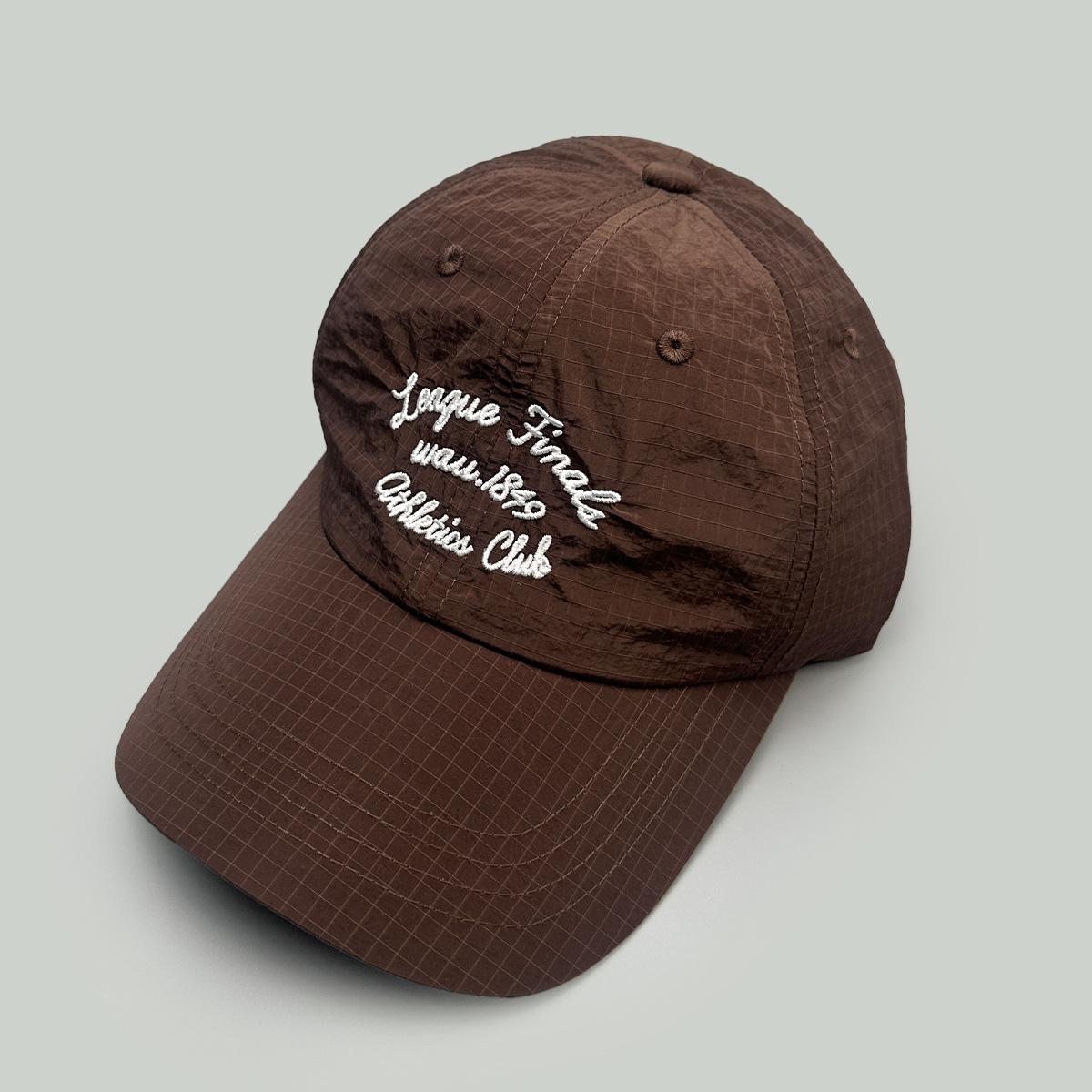 Spring And Summer Retro Quick-Drying Plaid Embroidered Letter Baseball Cap Men S And Women S Breathable Casual Outdoor Cap 52-60cm коричневый