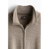 H M sliM Fit Merino Wool Zip Up Cardigan Grey