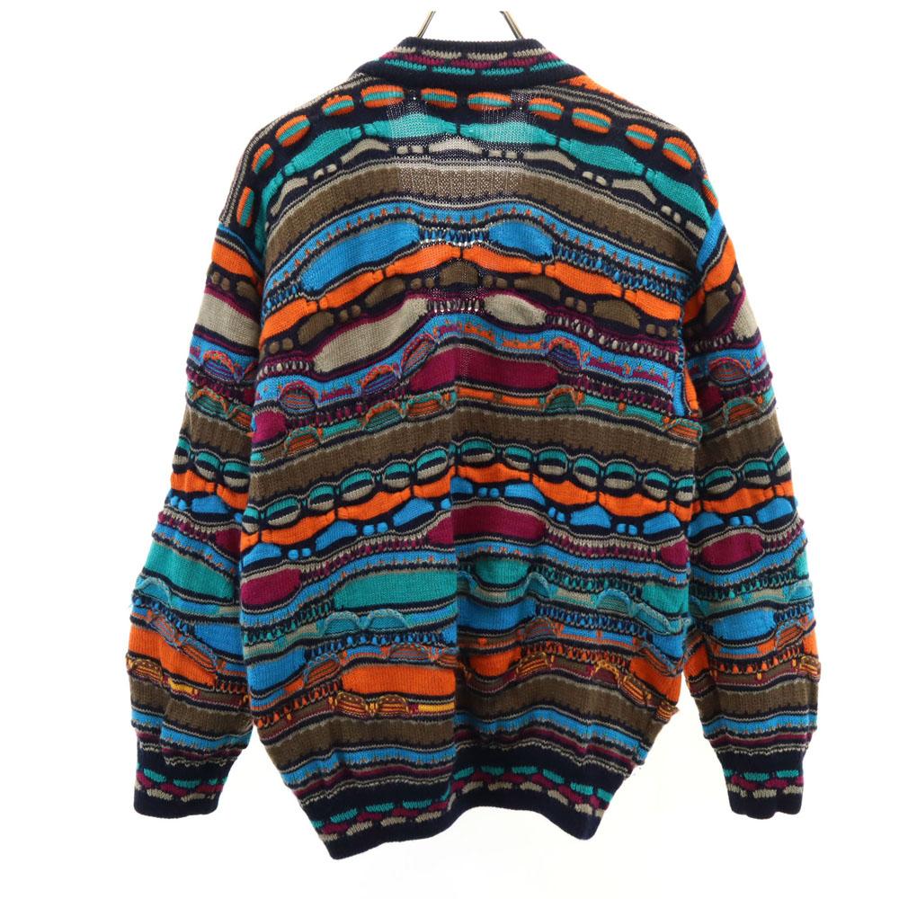 Coogi 90s Old Australian Made Overall Handle Long Sleeve V-neck 3D Knit Cardigan Men's Used
