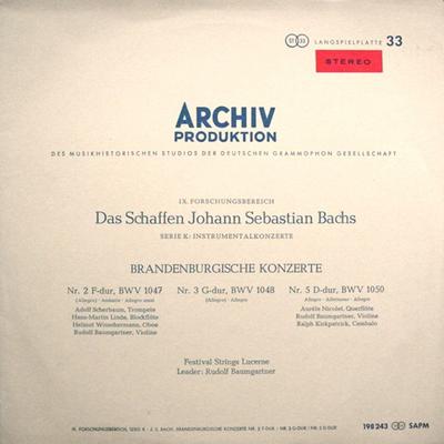 LP Record ADOLF SCHERBAUM, AURÈLE NICOLET, RU - Brandenburgische Konzerte Nr. Nr. 2 SAPM198243 ARCHIV 1961 Germany Classical Used