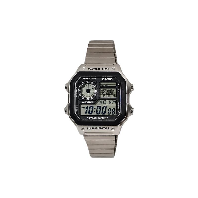 CASIO Customized watch modified series simple sports retro waterproof 100 meters AE-1200WHD-1A modified-silver square blac AE-1200WHD-1A