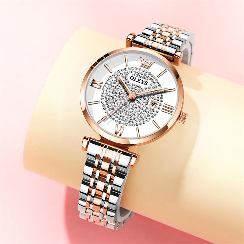 New OLEVS High Quality Watch Women Simple Style Fashion Rose Gold Waterproof Quartz WristWatches Ladies Watch Reloj Para Mujer