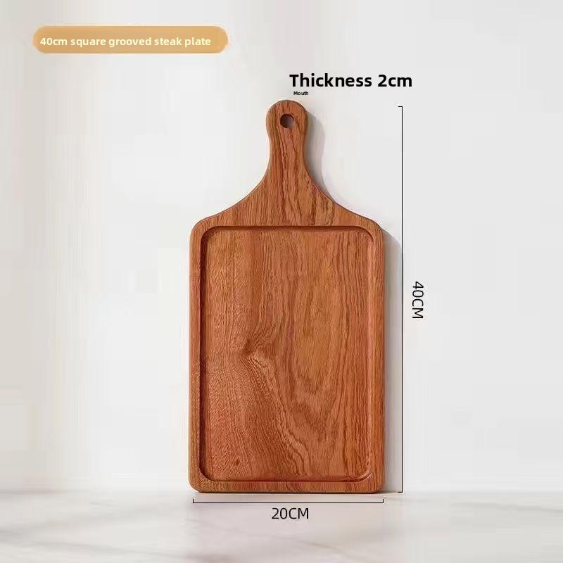 Ebony Wood Steak Tray Rectangular Sushi Board Anti Mold for Western Restaurant Pizza Shop