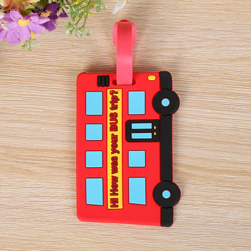 Pvc Luggage Tag Soft Silicone Cartoon Boarding Tag Creative Baggage Suitcase Id Addres Holder Boarding Tag Portable Flight Label