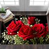 Blue Rose Floral Pattern Decoration,Carpet,Living Room,Bedroom, Non-slip,Square Rug