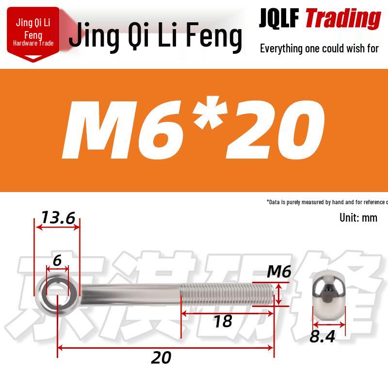 Stainless Steel GB798 Eye Bolt, Full Series M5-M16