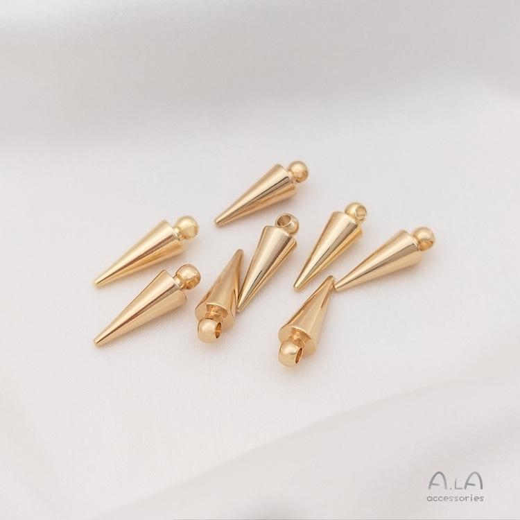 14K Gold Filled Kegelanhänger Kupfer Ohrringe Schmuckanhänger