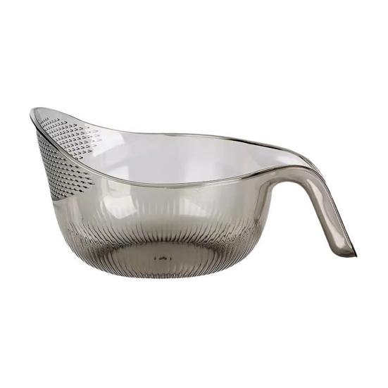 

Drain Rice Basket Transparent Food-Grade Plastic Rice Vegetables Fruits Washing Basket with Ergonomic Handle Easy Lift Rice Washer