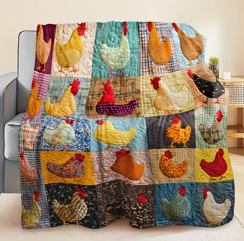 2D Printed Flannel Blanket with Vintage Chick Digital Print Home Throw Blanket Car Blanket, Office Small Throw Blanket Blanket Size: 75*100cm, Weight: 230 GSM