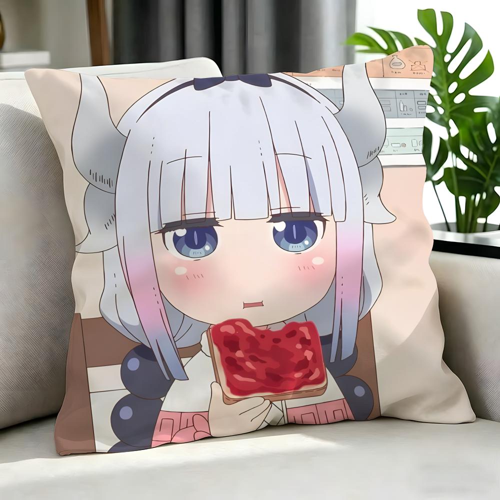 Anime Miss Kobayashi'S Dragon Maid Cushion Cover Cushion Cover Set 4Pcs 50X50 45X45 40X40 Pillowcase Decorative Sofa Home Decor
