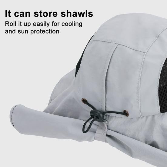 Solar Fan Hat Wide-Brimmed Shawl Fishing Hat with Dual-Power Fan Design Solar USB Charging UV-Protection Outdoor Hat