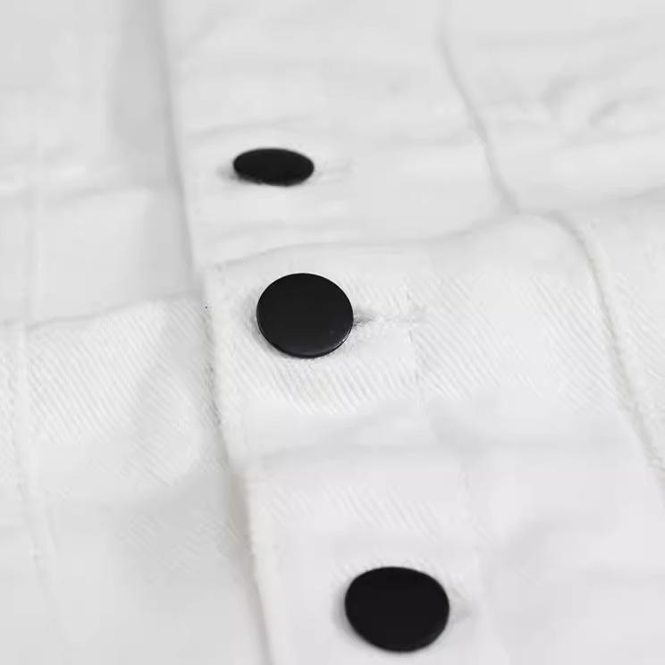 Kule Spring Korean Slim Fit Men's Trendy White Denim Vest
