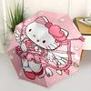 Cupid,Hello Kitty Automatic Folding Umbrella-Simple 8-Rib Design, Bright Cartoon Pattern, Durable Iron Frame, Suitable For Travel, Outdoor,