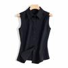 Korean Style Sleeveless Chiffon Fake Collar Versatile Women's Shirt Vest for Spring/Summer 2025
