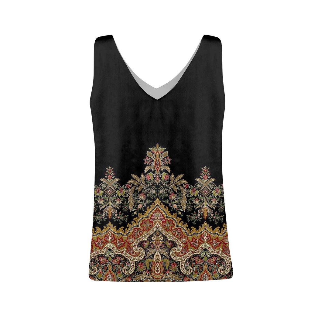 Canottiere da donna in raso con scollo a V casual cami senza maniche camisole bluse estive basic canotta sfumata