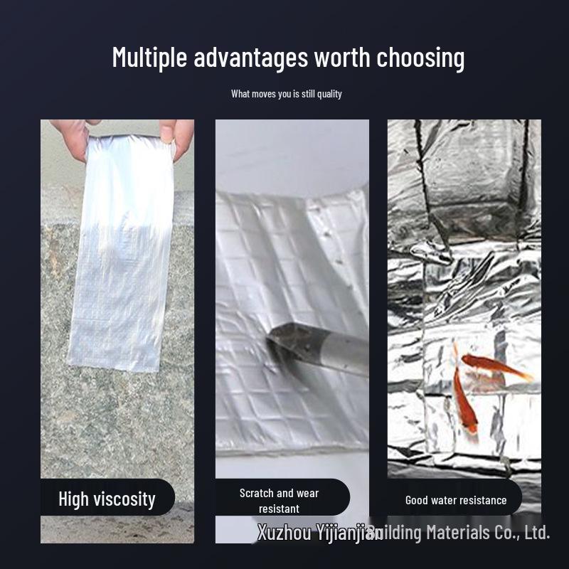 Thickened Aluminum Foil Butyl Waterproof Tape (0.5-1.5mm) - Self-Adhesive for Roof and Wall Leak Repair