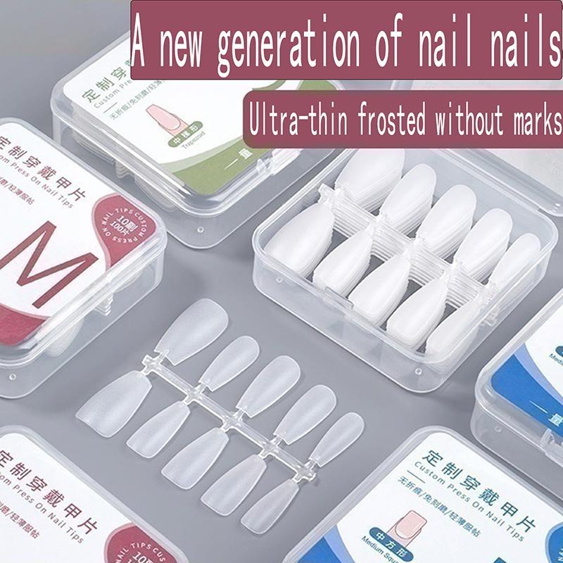 100 Pieces/Box False Nail Patches Transparent Armor Ultra Thin And Traceless Nail Extension Diy Salon