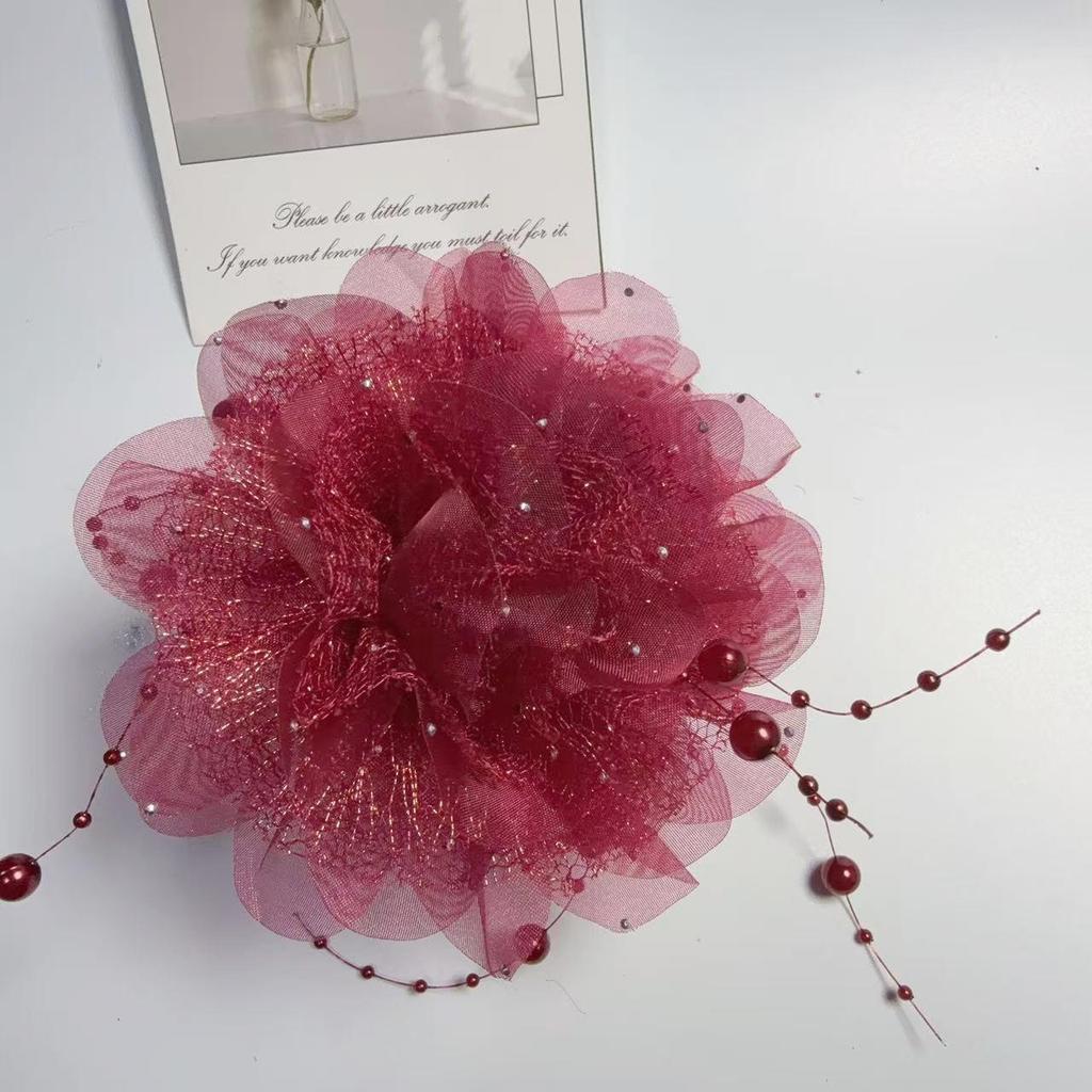 Elegant Peony Sequin Tassel Claw Clip Spring 2026 Hair Accessory