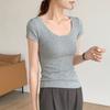 230g Pure Cotton Short-sleeved T-shirt for Women In Summer New Solid Color Round Neck Versatile Simple Base Shirt Korean Women's Clothing