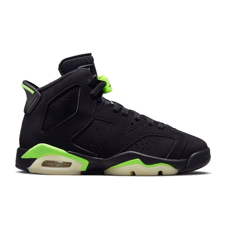 Air Jordan 6 Retro GS Electric Green Kids Sneakers Black 384665-003