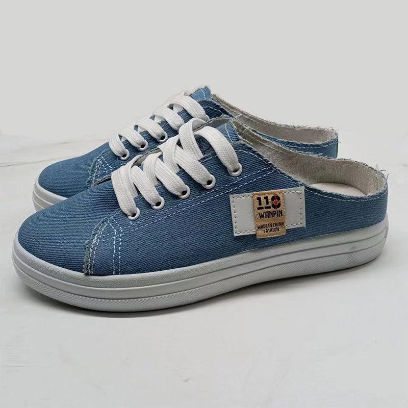2025 Women's Canvas Shoes: New Korean Style, Flat Thick Sole, Summer Versatile White Shoes, Trendy for Female Students