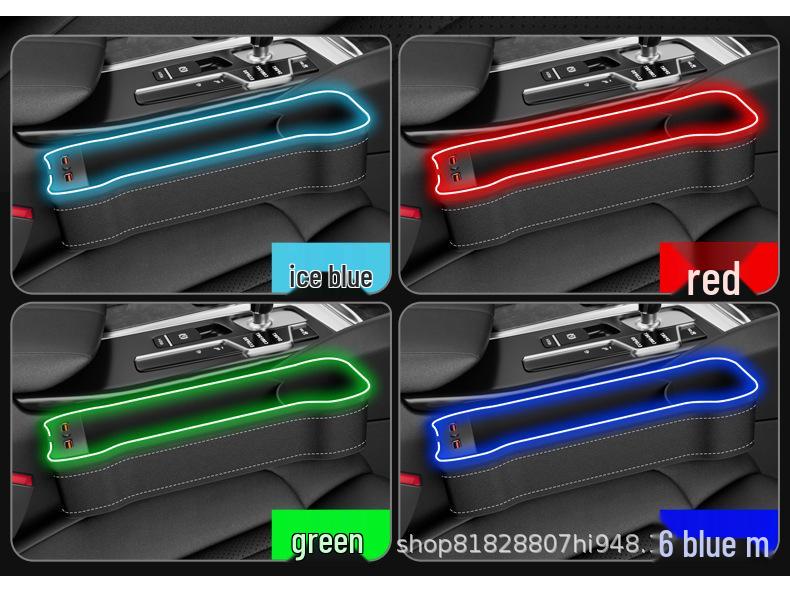 Iridescent Multifunctional Car Seat Gap Organizer with Ambient Light
