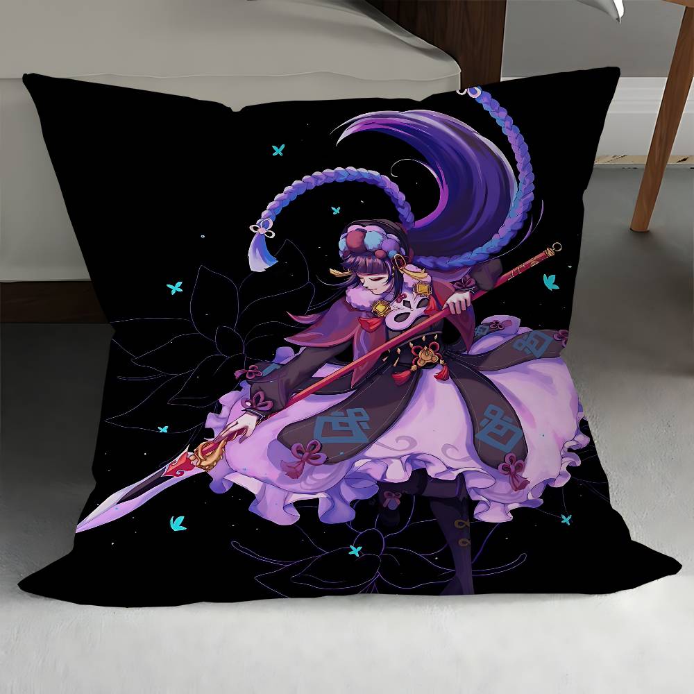Genshin Yun-Jin Cushion Cover Decorative Pillow Sofa Home Decor Case Pillow Cases 12x12Inch