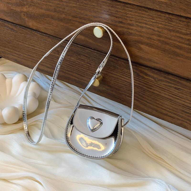 Children's Mini Crossbody Bag with Simple Mirror-like Mouth Red Envelope 2025 Summer New Style Fashionable Parent-child Single-shoulder Bag