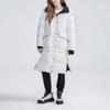 Fila Solid Color Long Hooded Casual Down Jacket Women Outerwear Off-White F11W344912F-WT