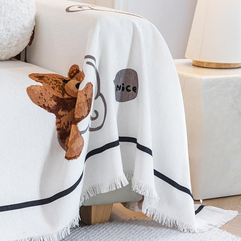 Sofa Towel Full Cover Cloth Cartoon Creative Chenille Sofa Cover All-Inclusive Universal Cover Anti-Scratching Sofa Cushion