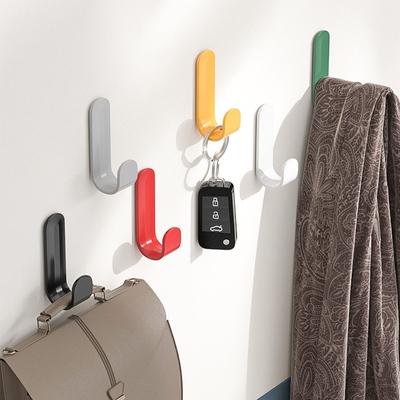 6pcs Wall-mounted Hook Space-saving Clothes Bag Hanger Hooks Self-adhesive Wall Hanging Holder Racks Bathroom Kitchen Gadgets