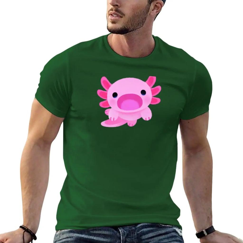 Happy axolotl - blue T-Shirt customized t shirts custom t shirts heavyweight t shirts for