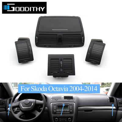 LHD&RHD Car Dashboard Front Air Conditioner AC Vent Grille Assembly For Skoda Octavia 2 A5 MK2 RS 2004-2014 1Z0820951B 1ZD819203