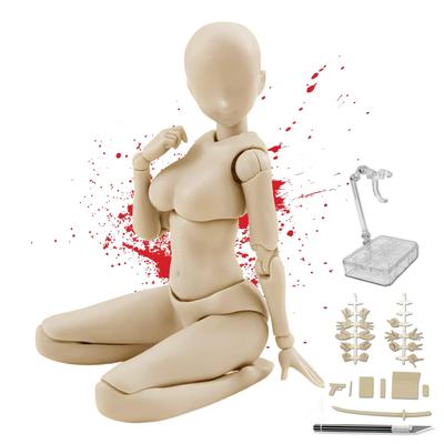 CHALAN Zeichenpuppe Figur mit 30 beweglichen Gelenken von Professionelles Manga Männliches und Weibliches Modellpuppe mit Manga-Zeichnung Zeichnung Premium Skizzenbasis