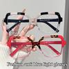 New Fashionable HD Anti Blue Light Glasses Men's and Women's Square Ultra Light Contrast Color Glasses Frame