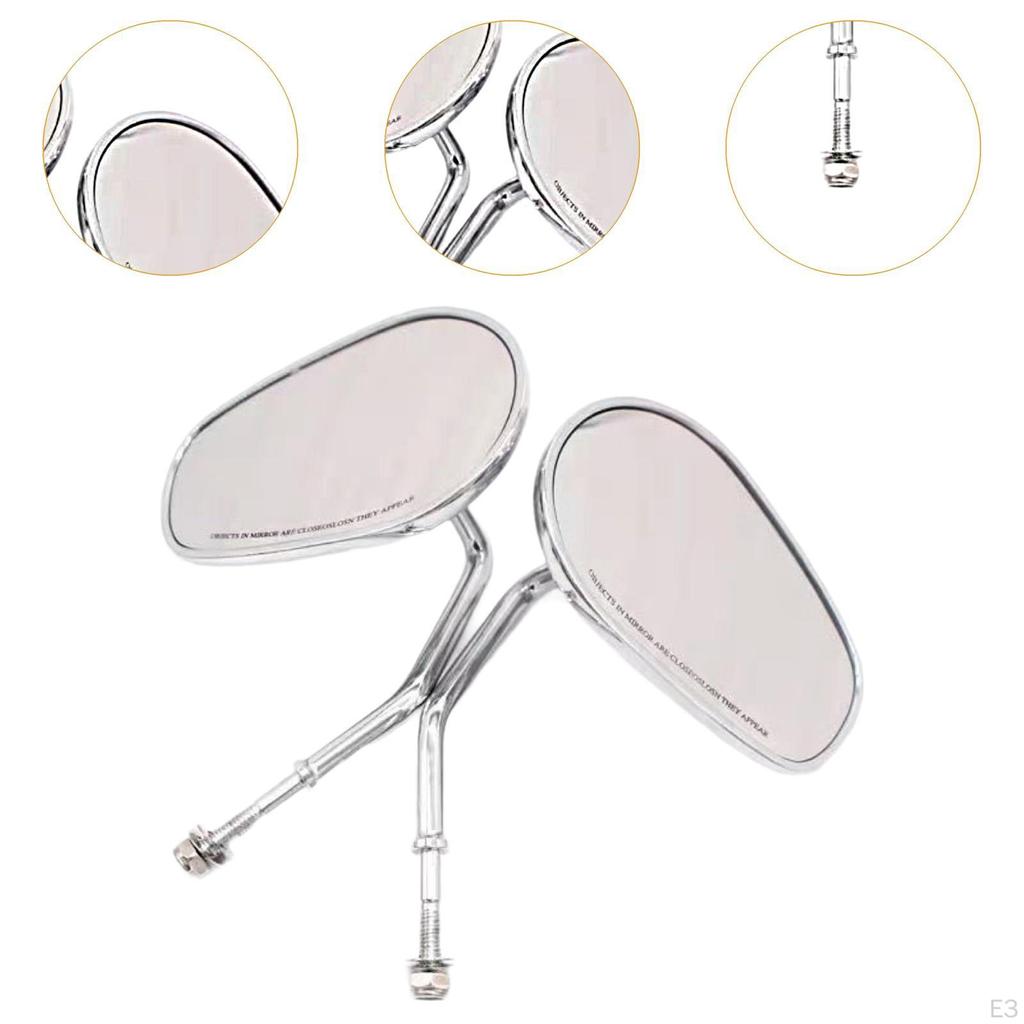 2 Pieces Motorcycle Rear View Mirrors High Replace Accessories