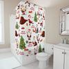 TU Festive Christmas Shower Curtain Holiday Bathroom Decor Reindeer Snowman Pattern Waterproof Holiday Home Decor Xmas Gift Idea