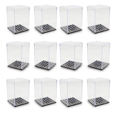 TORMEN Acrylic Display Case for Figures and Collections, 360-Degree Rotating Display Stand, Block Compatible, Set of 12