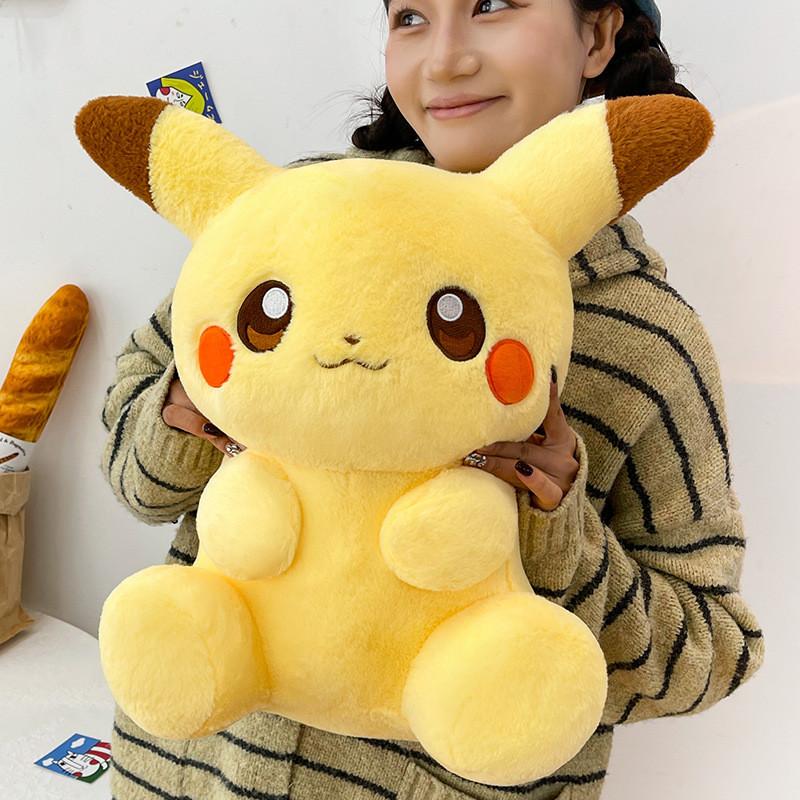 Pikachu Plush Toy For Kids With Rabbit Fur Material 40cm Cute Cartoon Character Gift For Children